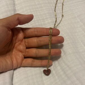 Madewell Gold and Brown Heart Necklace